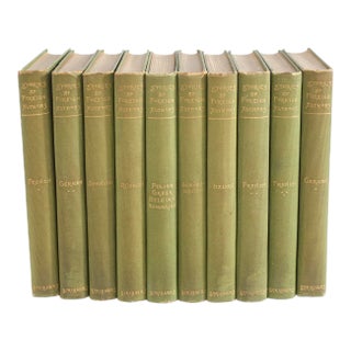 Collection Gilt Leather Bound Books - Set of 10 For Sale