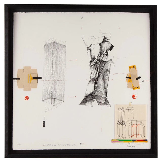 1990s 1990s Abstract Figurative Lithograph Numbered 9/90 by Vladimir Velickovic, Framed For Sale - Image 5 of 5