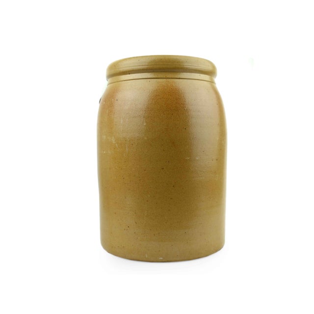 Farmhouse Antique Early 1900's American 2 Gallon Salt Glazed Stoneware Crock For Sale - Image 3 of 7