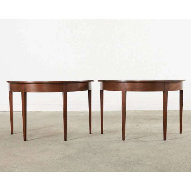 English Georgian Style Banquet Dining Table With Demilune Ends For Sale - Image 11 of 12