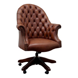Classic English Chesterfield Director Chair For Sale