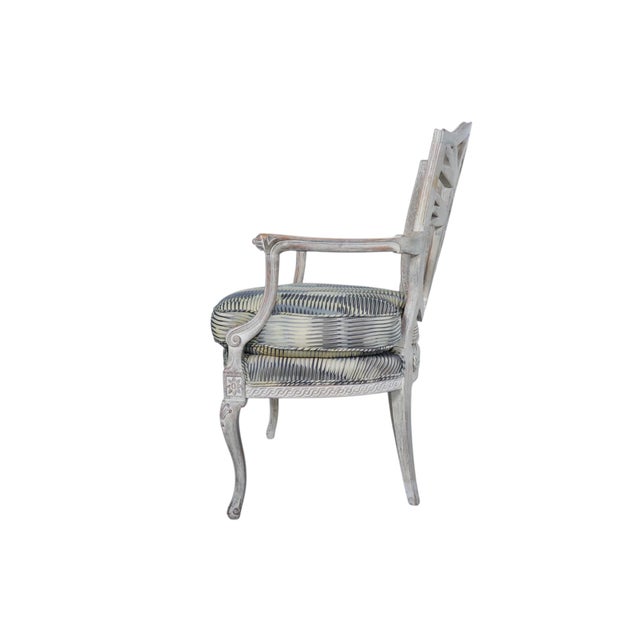 Aqua Early 20th Century Sheraron Style Arm Chair For Sale - Image 8 of 9