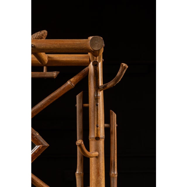 Chocolate Late 19th Century Bamboo Hall Tree For Sale - Image 8 of 8