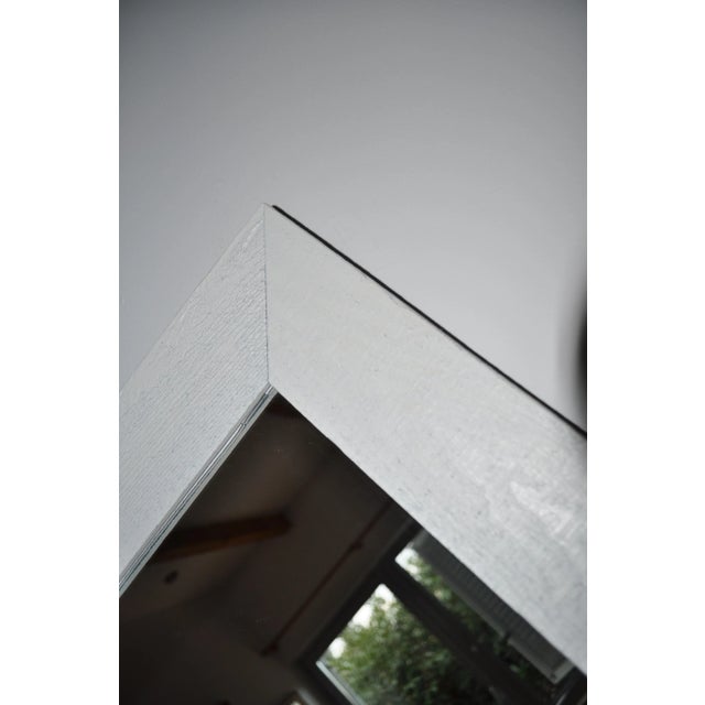 Glass White Painted Mirror, 1980s For Sale - Image 7 of 10