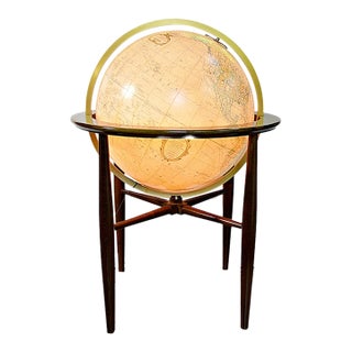 Replogle "Finley" Illuminated Floor Globe on Mahogany Stand Electric For Sale