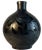 Large 16 In, Tall Bulbous Black Ceramic Leaf Design Vase For Sale - Image 11 of 14