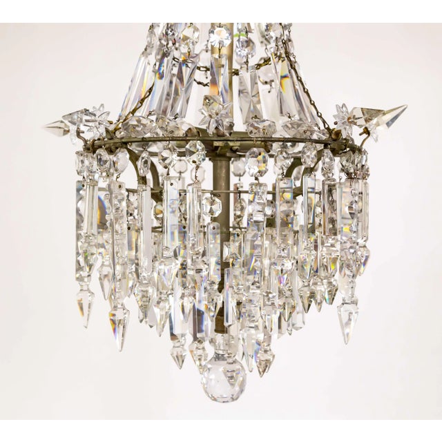 Early 20th Century Cut Crystal Spear Empire Chandelier For Sale - Image 12 of 12