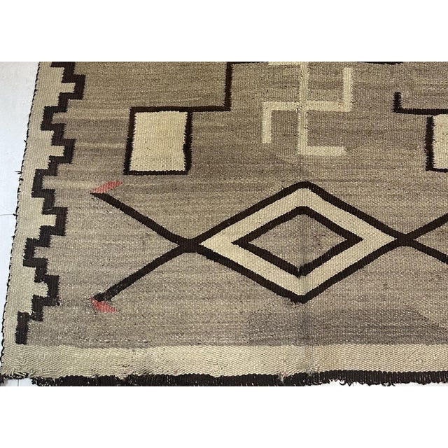 1900s, Handmade Antique Native-American Navajo Rug 4' X 5.10' For Sale In New York - Image 6 of 9