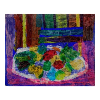 Mid Century Impressionist Still Life in Tissue Paper on Cardboard by Honora Berg For Sale