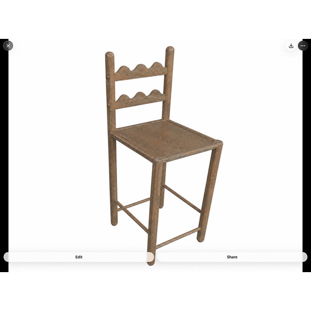 Set of 4 Country French Counter Stools With Custom Antique Driftwood Finish For Sale In San Diego - Image 6 of 6