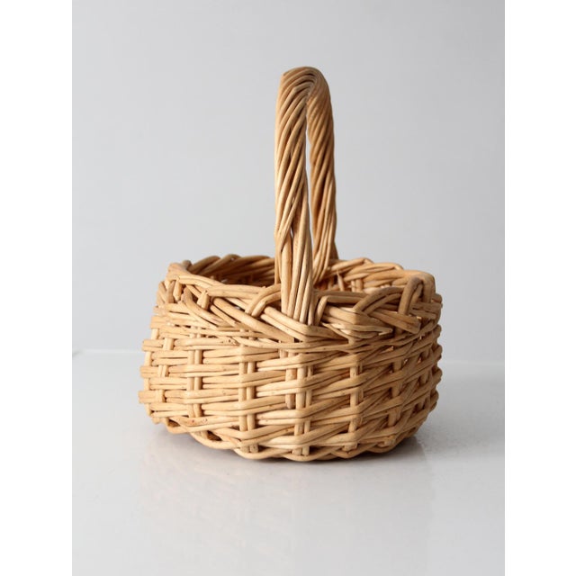 Vintage Wicker Gathering Basket For Sale - Image 12 of 12