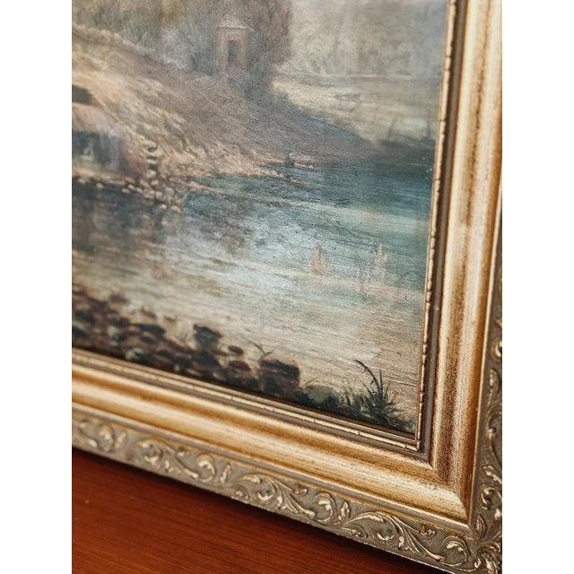 Original Antique Oil Painting, Moody River Landscape by Grant C.1891 For Sale In Denver - Image 6 of 9