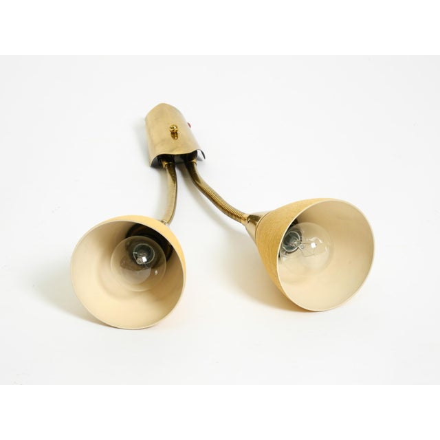 Mid-Century Modern Brass Wall Lamp with Gooseneck and Double Shade by Cosack Leuchten, 1950s For Sale - Image 17 of 18