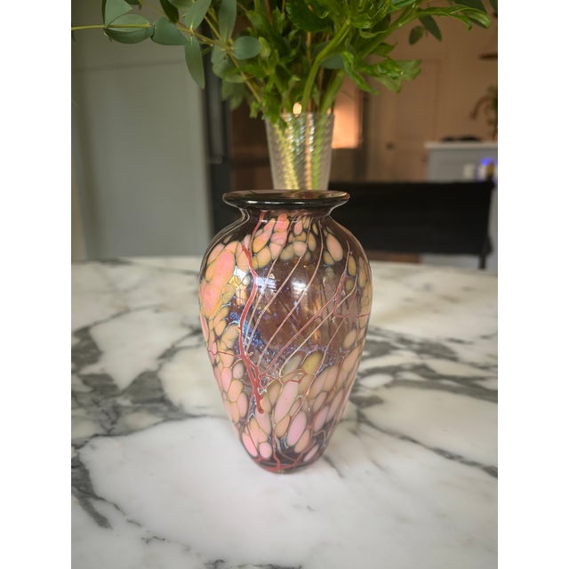 Vintage Studio Hand-Blown Art Glass Vase by Paul Bendzunas For Sale - Image 9 of 18