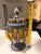 Vintage Baroque Brass Caged Amber Blown Bubble Glass & Dome Lidded Apothecary Jar For Sale In New York - Image 6 of 11