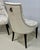 Pair of Thomas Pheasant for Baker Side Chairs in Designer Linen & Rubelli For Sale - Image 10 of 11