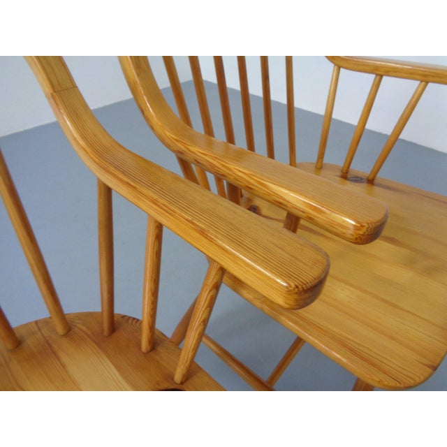 Danish Pine Chairs an Armchairs by Erik Ole Jørgensen for Tarm Stole Møbelfabrik, 1960s, Set of 5 For Sale - Image 12 of 18
