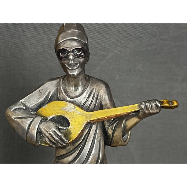 1970s Sculpture of Pierrot in Silver Plate by Giuliano Ottaviani, Italy, 1970s For Sale - Image 5 of 9
