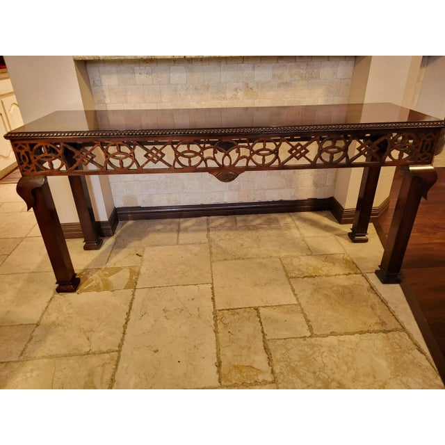 English Trosby Console Mahogany Table For Sale - Image 3 of 10