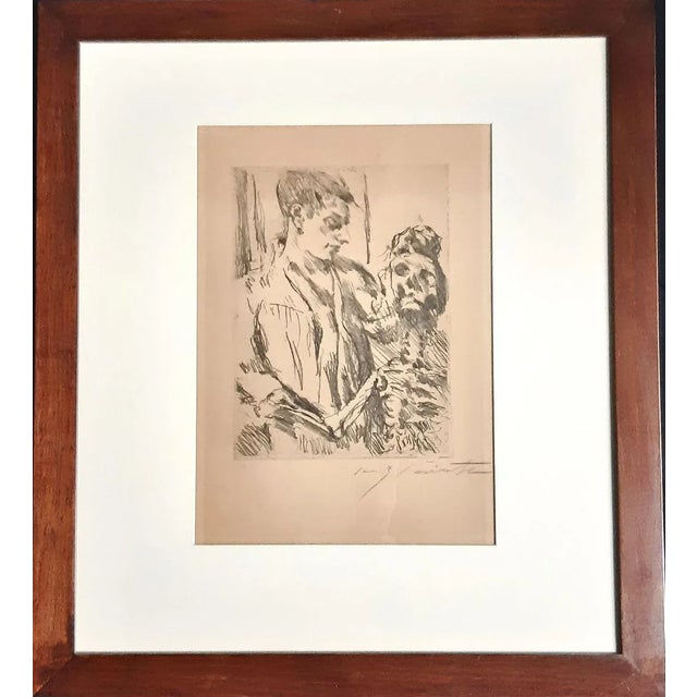 Tod und Jungling is an original lithograph, realized by Lovis Corinth in 1921, hand-signed and numbered n°33/95. Included...