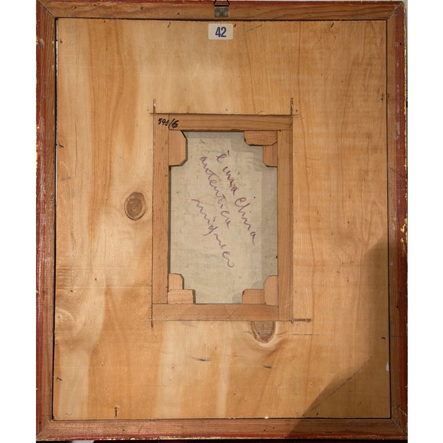 Paper Migneco, Female Figure, 1970s, Ink on Canvas, Framed For Sale - Image 7 of 8