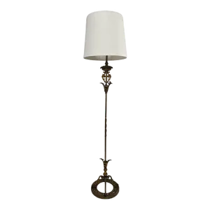 1930s Hollywood Regency Cast Iron Torchiere Floor Lamp by Rembrandt