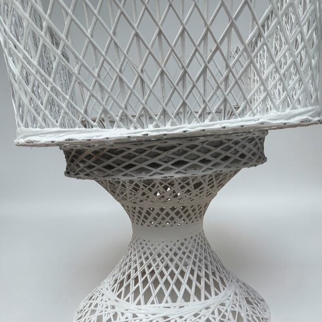 White Vintage Spun Fiberglass Patio Chair Attributed to Russell Woodard For Sale - Image 8 of 8