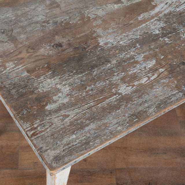 19th Century Original Gray Painted Swedish Pine Side Table For Sale - Image 6 of 15