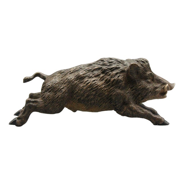 Franz Bergman, Running Boar, 1890s, Bronze For Sale