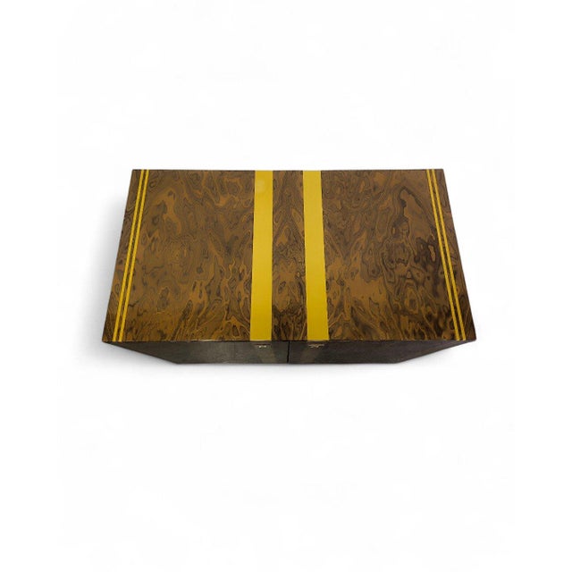 Chest of Drawers in Elm Burl and Brass by Gaggioli, 1970 For Sale - Image 6 of 18