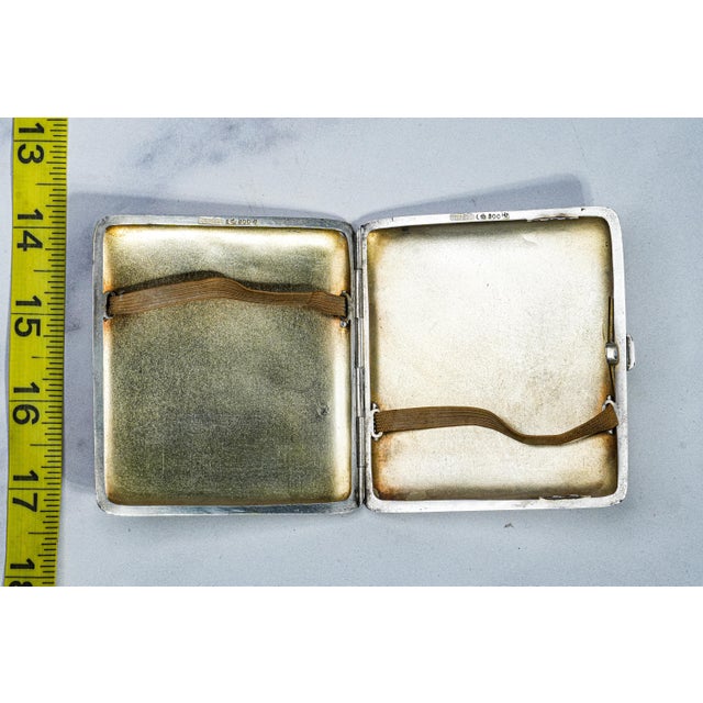 Wonderful High Relief European 800 Antique Silver Horse Equestrian Cigarette Case Tobacciana For Sale - Image 10 of 16