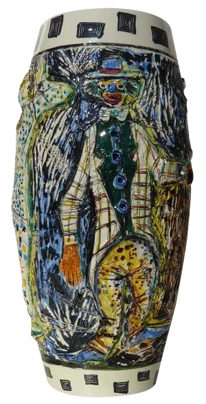 Ceramic Clowns Vase from Libertas RSM, San Marino, Italy