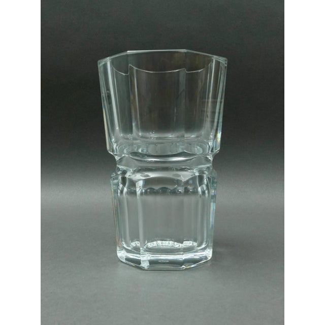 Mid-Century Modern Mid 20th Century Baccarat Crystal France Signed Edith Heavy Glass Flower Vase For Sale - Image 3 of 8