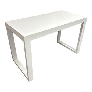 Contemporary White Parsons-Style Writing Desk For Sale