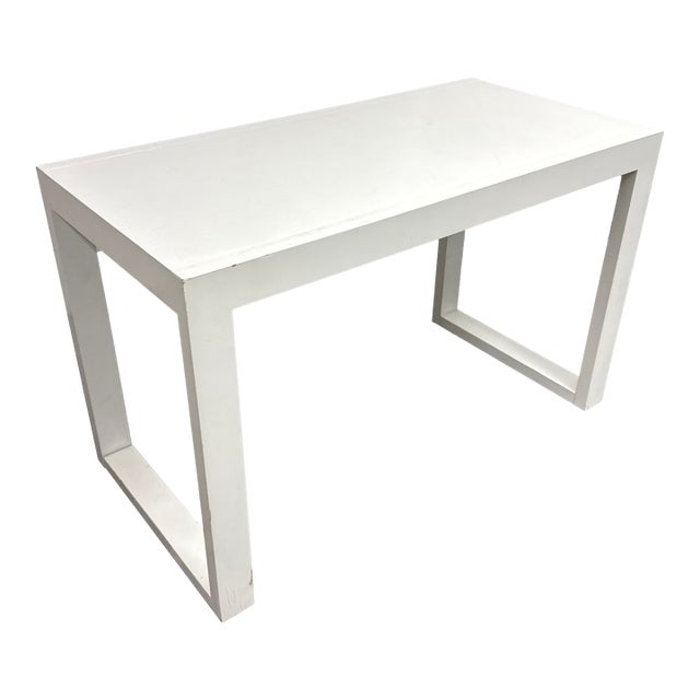 Contemporary White Parsons-Style Writing Desk For Sale