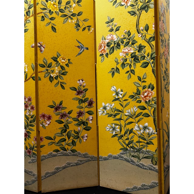 Asian Inspired Double Sided Floral Screen For Sale - Image 9 of 12