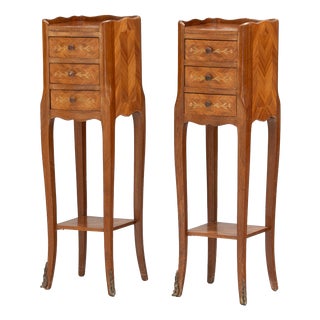Vintage Bedside Tables in Walnut, 1950s, Set of 2 For Sale