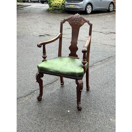 English Country Mahogany Library Armchair For Sale - Image 3 of 16