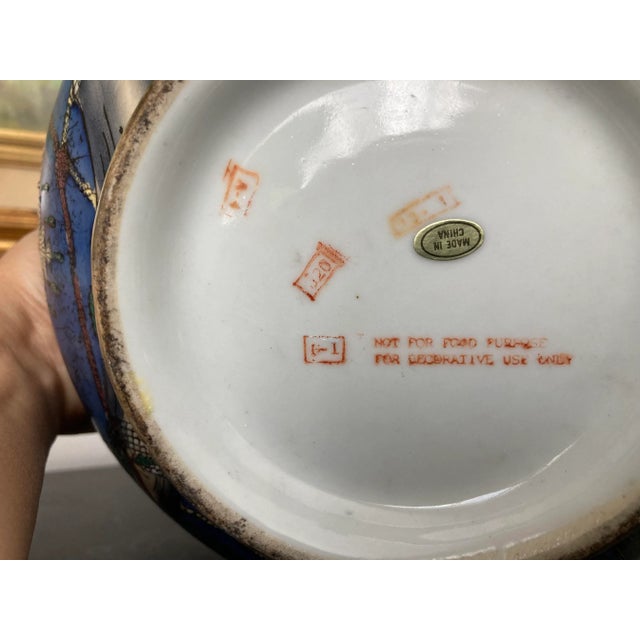 Ceramic 1950s Blue Ceramic Decorative Bowl For Sale - Image 7 of 12