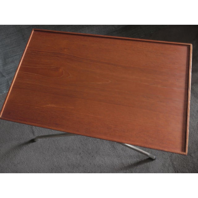 Danish Teak and Aluminium Adjustable Side Table, 1960s For Sale - Image 4 of 15