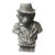 Vintage Anthropomorphic Cast Iron Dog Bust in Fedora and Overcoat For Sale