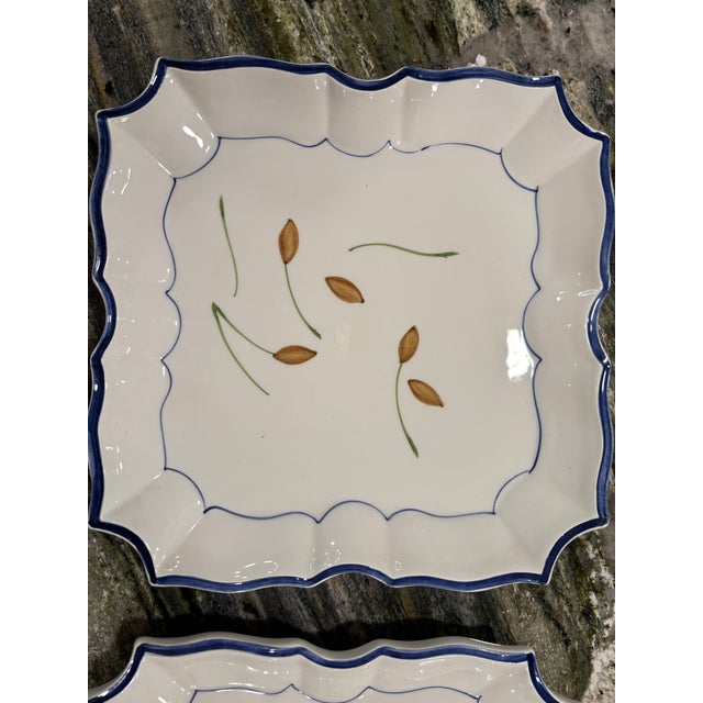 This is a beautiful pair of Vietri 8.5” decorative wall plates or dessert dishes. These were hand painted in Italy and the...