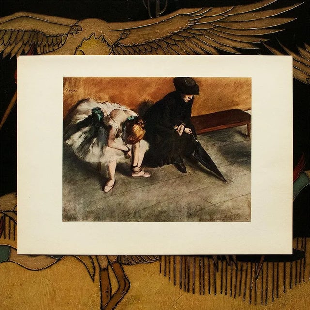 The School of Paris 1950s After Edgar Degas "Waiting", First Edition Full-Color Vintage Print For Sale - Image 3 of 8