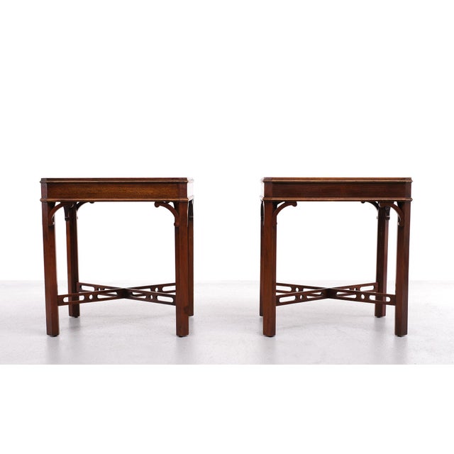 Georgian Revival Mahogany Side Tables by Bevan Funnell, England, 1960s, Set of 4 For Sale - Image 3 of 9