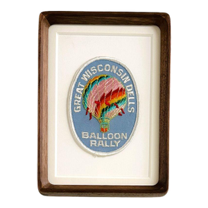 Wisconsin Dells Balloon Rally Vintage Travel Patch Solid Wood Framed