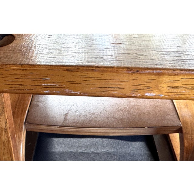 70's MCM Mersman Oak Smoked Glass End Table For Sale - Image 14 of 14