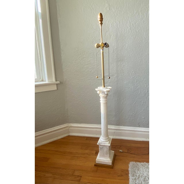 1960s Marbro Lamp Company Italian Alabaster Greek Column Marble Floor Lamp For Sale - Image 14 of 14