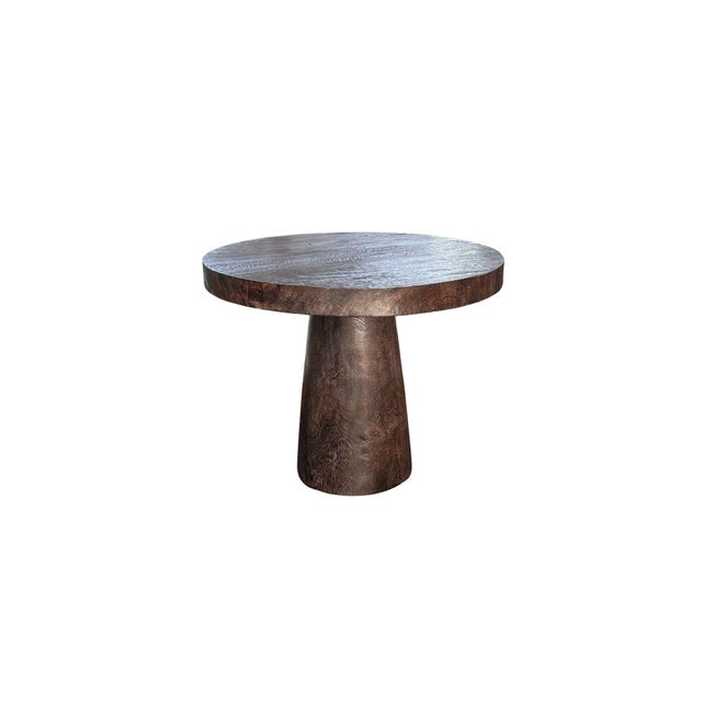 Contemporary Sculptural Solid Suar Wood Dining Table With Expressive Grain, Espresso Finish For Sale - Image 3 of 5
