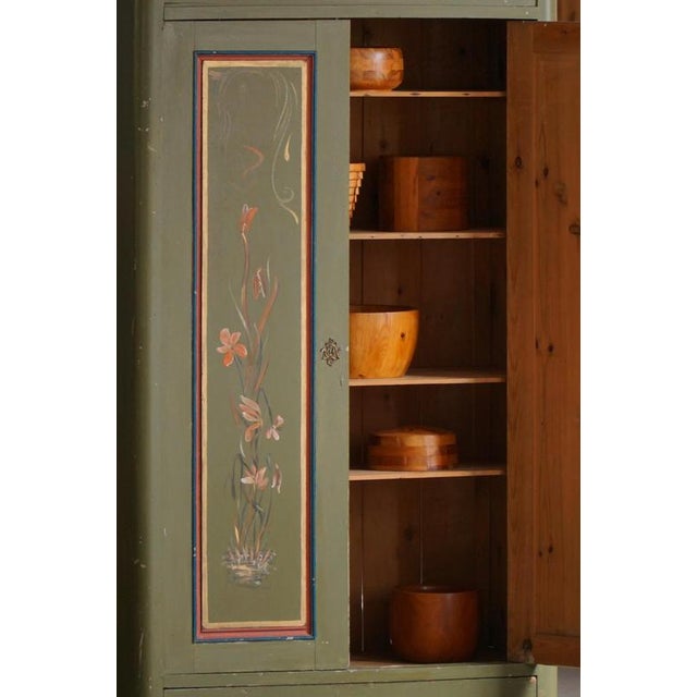 Antique Danish Painted Cabinet with Floral Motifs, 1800s For Sale - Image 4 of 18