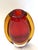 Red Murano Style Sommerso Art Glass Vase in Red and Amber For Sale - Image 8 of 12